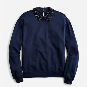 NWT J Crew crystal-embellished collar sweatshirt size XS